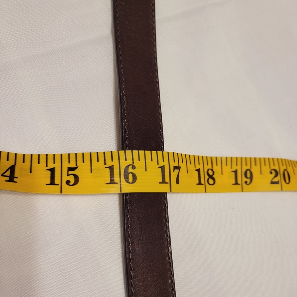 DKNY Brown Leather Belt with Gold Buckle - Picture 6 of 7